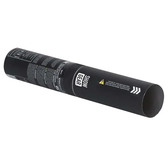 Handheld Confetti Cannon Small - 28 cm, wit/zilver