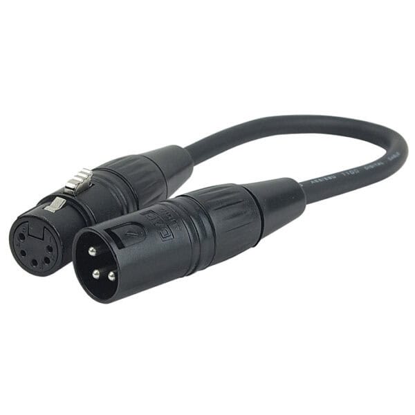 Kabel: XLR 3P male to XLR 5P female - adapter/verloop