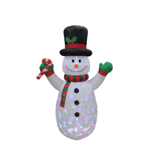 Opblaasfiguur: Sneeuwpop | 210 centimeter (LED, voor Binnen & Buiten).