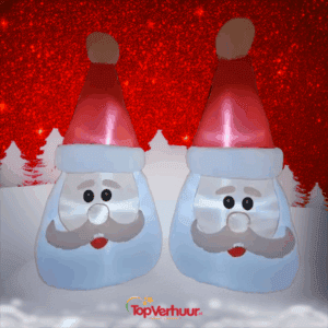 Opblaasfiguur: kerstman (hoofd) | 245 centimeter (LED, voor Binnen & Buiten)