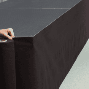 Pre-cut podiumrok, 160gr/m², 20cm/59m¹, per rol - kleur 9999 zwart - Afbeelding 2