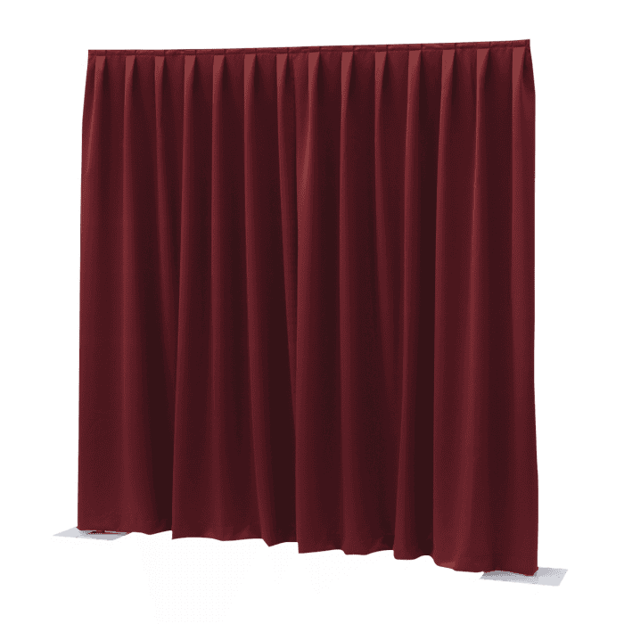 Pipe and Drape | 24 mtr. set (strekkend) | 4 meter hoog | kleur: rood-velours
