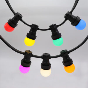 Prikkabel - 50 meter - LED - gekleurd IP44 buiten gebruik