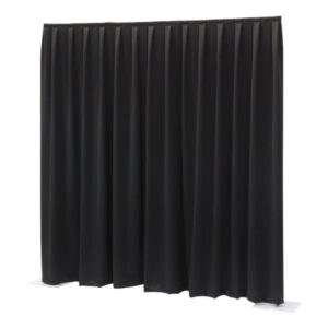 Pipe and Drape | 15 mtr. set  (strekkend) | Wentex | 4 meter hoog | kleur: zwart polysatijn |
